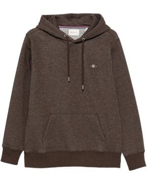 GANT Shield Drawstring Hoodie - Brown
