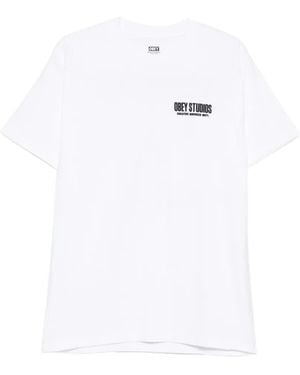 Obey Studios Graphic T-Shirt - White