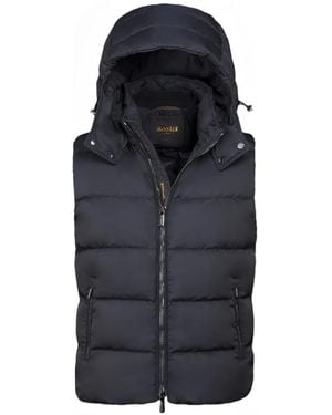 Moorer Fire-Wk Removable-Hood Quilted Gilet - Blue
