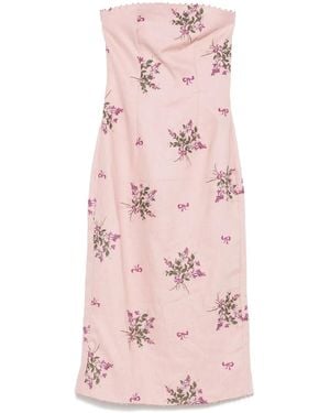 Agua Bendita Floral-Print Cotton Dress - Pink