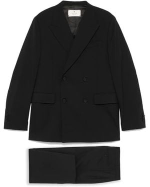 Manuel Ritz Double-Breasted Suit - Black
