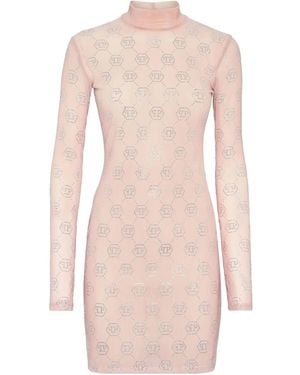 Philipp Plein Monogram Jersey Dress - Pink