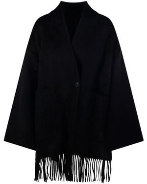 The Dynamis Studio Cape Mit Fransen - Schwarz