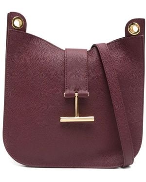 Tom Ford Small Leather T-Bar Shoulder Bag - Purple