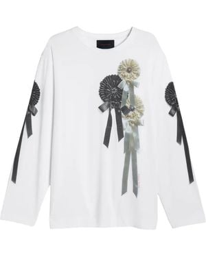 Simone Rocha Rosette-Print Long-Sleeve T-Shirt - White