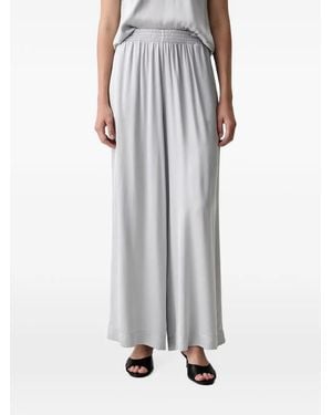 ViCOLO Elasticated-Waist Palazzo Trousers - Grey