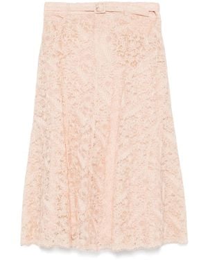 Ermanno Scervino Lace Midi Skirt - Pink