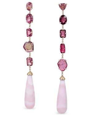Jacquie Aiche Tourmaline And Opal Drop Earrings - White