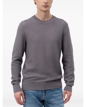 BOSS Basket-Weave Sweater - Gray