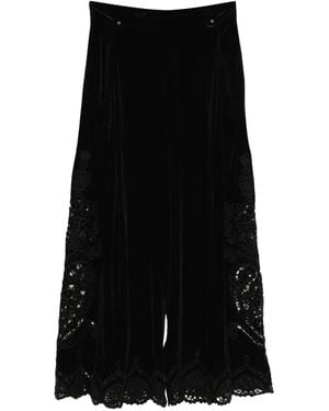 FARM Rio Lace Panel Pants - Black