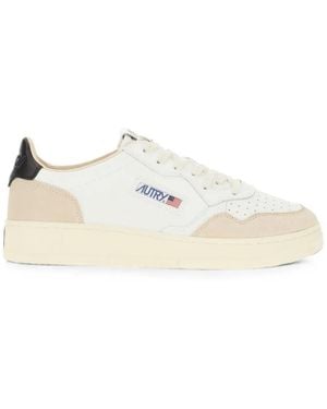 Autry Medalist Perforated Panelled Trainers - Natural