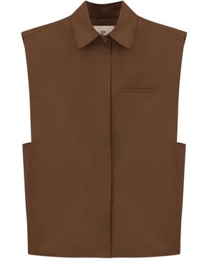 MISCI Chaleco con cuello - Marrón