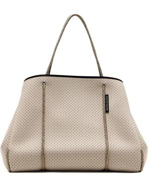 STATE OF ESCAPE Perforated Rope-Handle Tote Bag - Natural