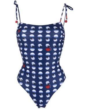 Kiton Bañador Con Lunares Estampados - Azul
