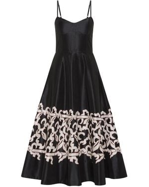 Rebecca Vallance Sundia Printed Midi Dress - Black