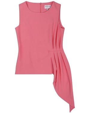 OSCAR THE COLLECTION Pleated Draped Top - Pink