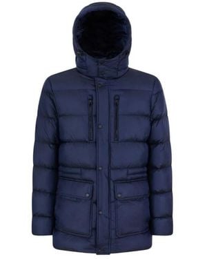 Geox Quilted Hooded Jacket - Blue