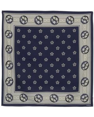 Fursac Fular con motivo floral - Azul