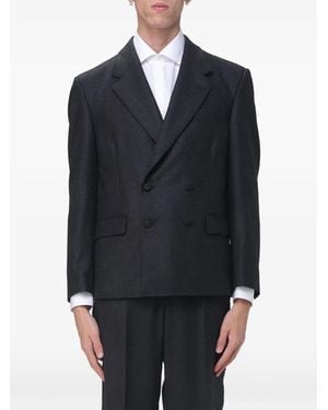 Paura Cassel Double-Breasted Notch-Lapels Blazer - Blue