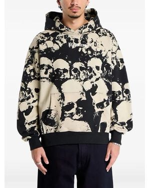 Pleasures Despair Skull-Graphic Hoodie - Grey