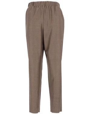 Dusan Elasticated-Waistband Carrot-Leg Pants - Natural