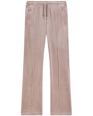 Juicy Couture Velour-Diamanté Track Trousers - Pink
