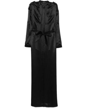 Tom Ford Robe Nouée À Pois - Black