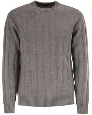 Peserico Pull Côtelé À Col Ras Du Cou - Gris