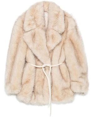 Sportmax Rosaria Mantel aus Faux Fur - Natur