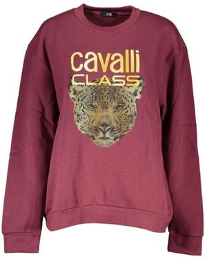 Roberto Cavalli Sweat À Imprimé Jaguar Et Logo - Purple