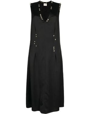 KHAITE The Mello Midikleid Mit V-Ausschnitt - Schwarz