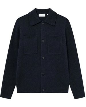 Les Deux Fischer Pocket Knit Overshirt - Blue