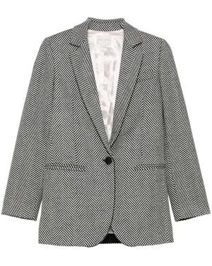 forte_forte Herringbone-Pattern Blazer - Gray