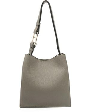Furla Mini Nuvola Leather Bucket Bag - Gray