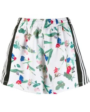 adidas Floral-Print Shorts - White
