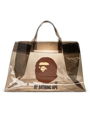 A Bathing Ape Ape Head-Print Tote Bag - Brown