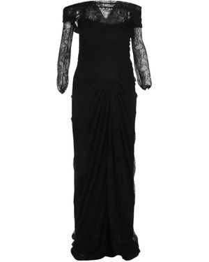 Rhea Costa Ines Lace-Detail Maxi Dress - Black