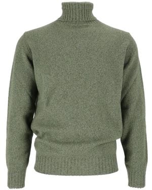 FILIPPO DE LAURENTIIS Mélange-Effect Roll-Neck Sweater - Green