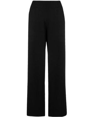 Barrie Flared Knitted Trousers - Black