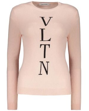 Valentino Garavani Logo-Print Jumper - Pink