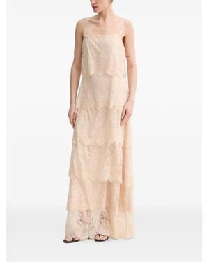 Aniye By Silva Tiered Lace-Overlay Maxi Dress - Natural
