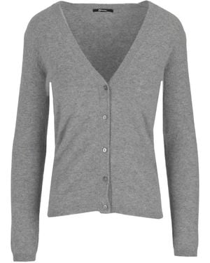 LA ROSE V-Neck Cashmere Cardigan - Grey