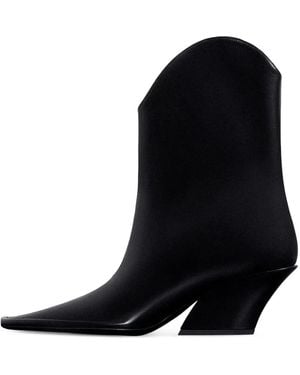 Mugler 65Mm Square-Toe Sculpted-Heel Boots - Black