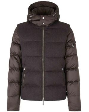 Moorer Hooded Padded Jacket - Brown