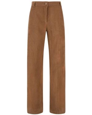 Herno Corduroy Palazzo Pants - Brown