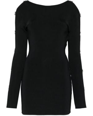 David Koma Cut-Out Long-Sleeve Mini Dress - Black