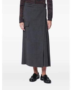 P.A.R.O.S.H. Pleated Maxi Skirt - Black