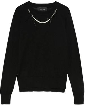 Simone Rocha Pullover Mit Perlen - Schwarz