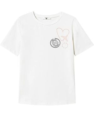 Twinset Glitter Graphic Jersey T-Shirt - White
