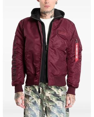 Alpha Industries Ma-1 D-Tec Sleeve-Embroidery Jacket - Red